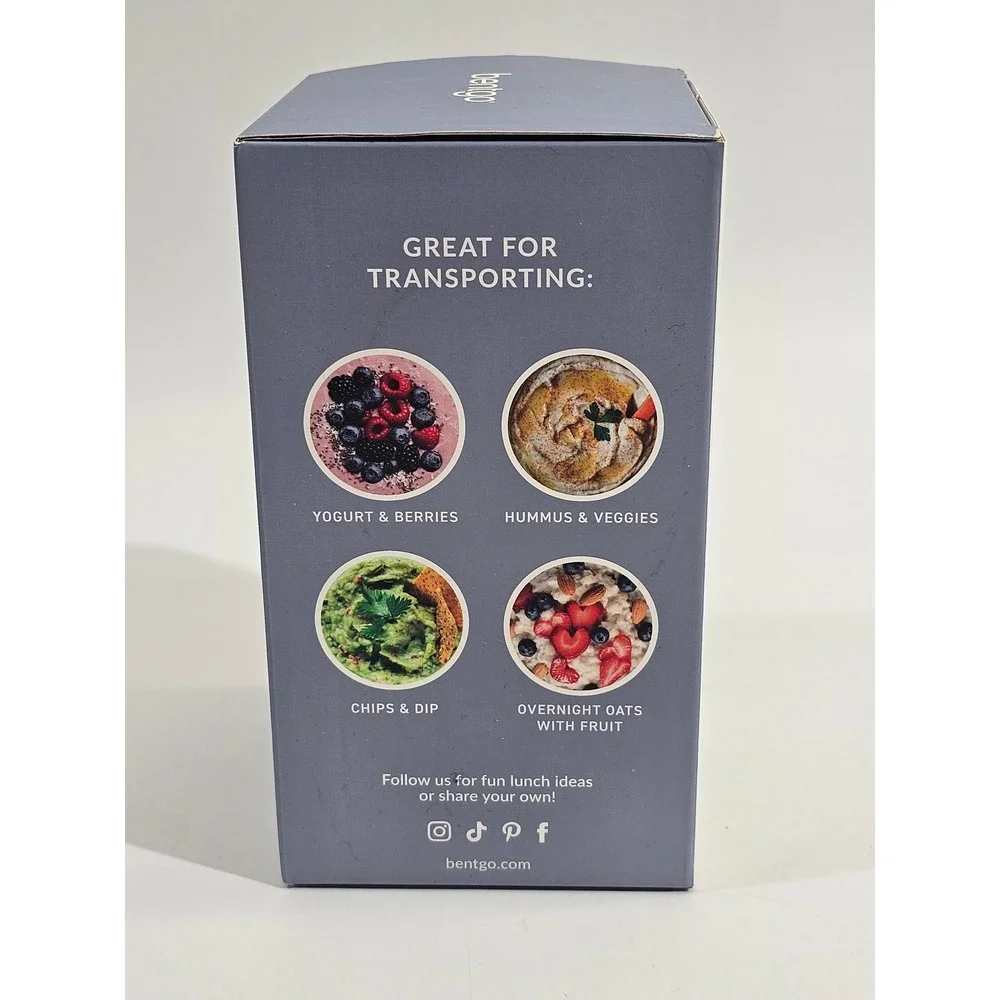 Bentgo‎ Snack Cup 16oz Base 4oz Toppings Blue BGSNKCP-N Leak-Proof New in Box